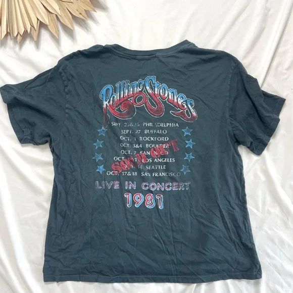 Daydreamer Rolling Stones Graphic Tee - Dark Gray and Red - Picture 6 of 7